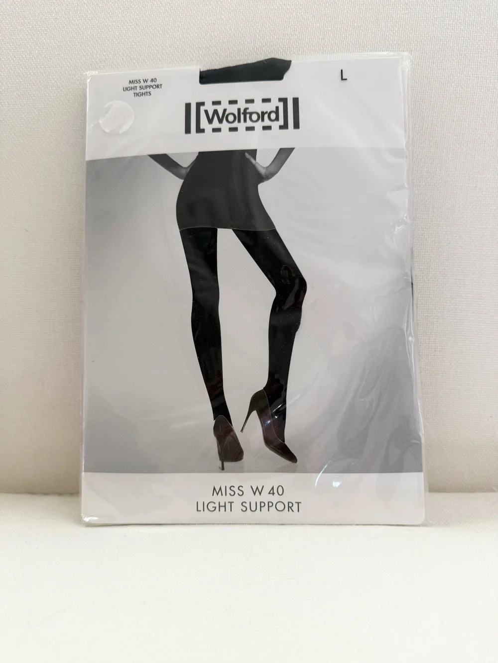 New! WOLFORD Black MISS W 40 LIGHT SUPPORT TIGHTS Size LARGE